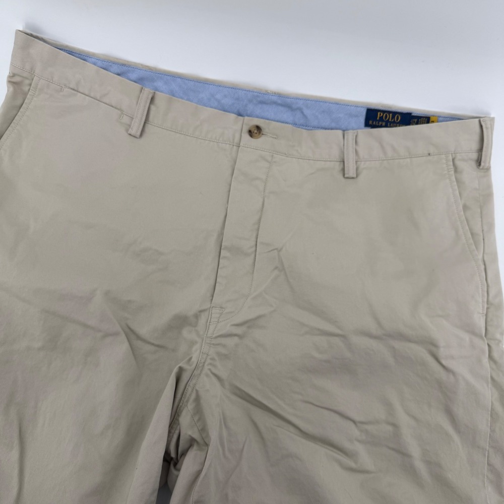 Polo Ralph Lauren Shorts‎ Men 42 Tan Stretch Classic Fit Chino Khaki Pony Logo